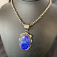 Native American Navajo Blue Lapis Pendant Necklace | Sterling Silver | Authentic Handmade | 11850