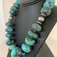 Authentic Native American Navajo Pearls Graduated Necklace | Sterling Silver & Turquoise | 20" | 1923