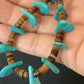Navajo Blue Turquoise Bone Bead Necklace | Sterling Silver | 20" | Authentic Native American Handmade | 302