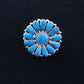 Navajo Blue Kingman Turquoise Cluster Ring | Authentic Native American Sterling Silver | Multi-Stone | Sz 7 | 10112