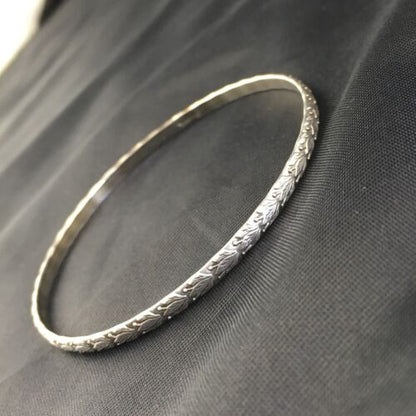 Southwestern Navajo Stamped Cuff Bracelet | Sterling Silver | Authentic Native American Handmade | 10254