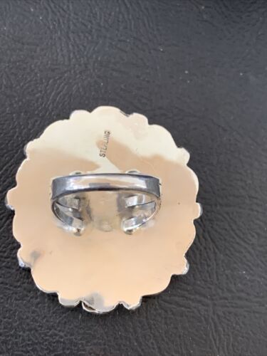 Navajo Green Turquoise Cluster Ring | Authentic Native American Sterling Silver | Multi-Stone | Sz 7.5 | 12191