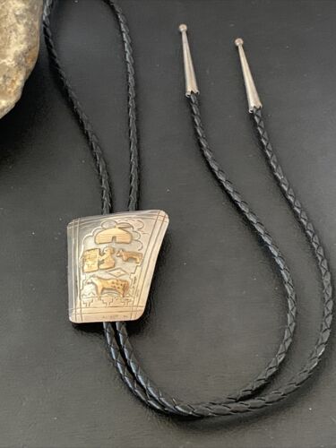 Vintage Navajo Horse Bolo Tie | Sterling Silver | Old Pawn Signed | Authentic Native American Handmade | 02020 - Masha USA
