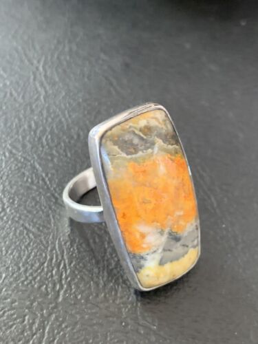 Southwestern Navajo Yellow Bumble Bee Jasper Ring | Sterling Silver | Sz 7 | 11551
