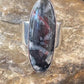Native American Men's Cinnabrite Ring | Sterling Silver | White Black | Sz 7 | 1569
