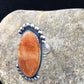 Navajo Orange Spiny Oyster Ring | Sterling Silver | Sz 9 | Authentic Native American Handmade | 10071