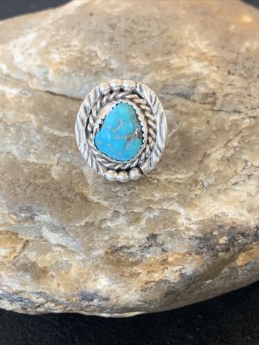 Navajo Blue Kingman Turquoise Ring | Sterling Silver | Sz 6 | Authentic Native American Handmade | 12456