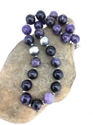 Navajo Purple Amethyst Necklace | Sterling Silver | Native American Handmade | 19" | 1281