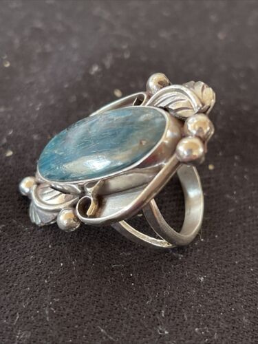 Navajo Blue Lapis Ring | Sterling Silver | Sz 10 | Authentic Native American Handmade | 01204