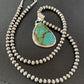 Men's Navajo Blue Spiderweb Turquoise Pendant Necklace | Sterling Silver | Authentic Native American Handmade | 10674