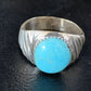 Navajo Blue Kingman Turquoise Ring | Sterling Silver | Sz 11 | Authentic Native American Handmade | 14148