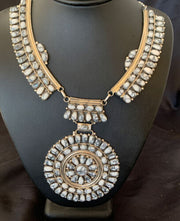 Navajo White Buffalo Turquoise Necklace | Sterling Silver | Authentic Native American Handmade | 2115
