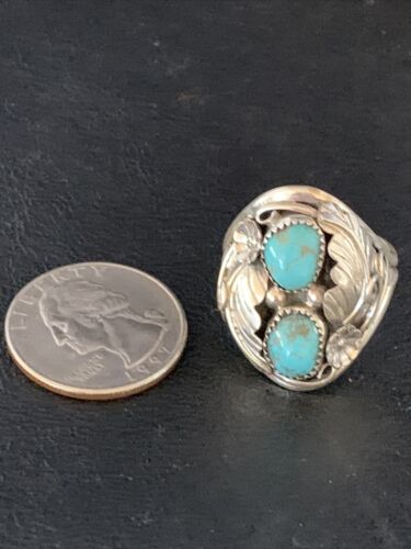 Navajo Kingman Turquoise Multi-Stone Ring | Authentic Native American Sterling Silver | Sz 11 | 14177