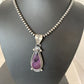 Navajo Purple Sugilite Pendant with Pearls | Sterling Silver Necklace | Authentic Native American Handmade | 4928
