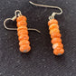 Native American Navajo Orange Spiny Oyster Bead Earrings | Sterling Silver | 13057