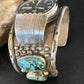 Navajo Sterling Silver Bracelet with Blue Kingman Turquoise | Men's Automatic Seiko Watch Cuff | Authentic Native American Jewelry | 12168