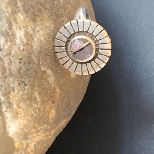 Native American Women's Navajo Purple Sugilite Pink Coral Inlay Ring | Sz 5.5 | 11174
