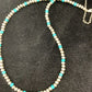 Navajo Pearls 4mm Turquoise Bead Necklace | Sterling Silver | 14" Single Strand | Native American Artisan