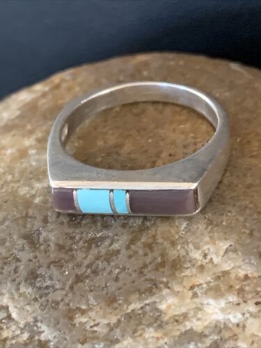 Navajo Blue Turquoise Purple Sugilite Inlay Ring | Sz 5.5 | Authentic Native American Handmade | 11147