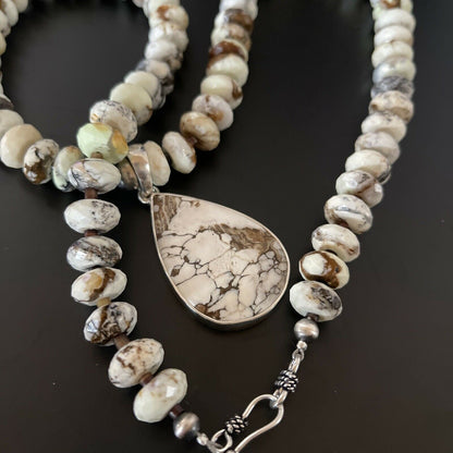 Navajo Wild Horse Turquoise Necklace Pendant | Sterling Silver | Authentic Native American Handmade | 11340