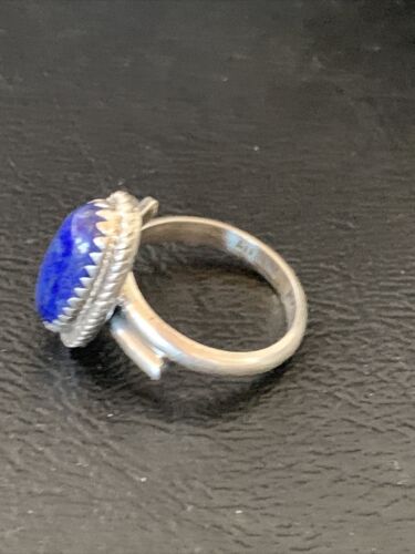 Women's Adjustable Navajo Lapis Lazuli Ring | Sterling Silver | Sz 6.5 | Authentic Native American Handmade | 12449