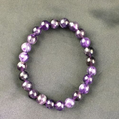 Navajo Purple Amethyst Stretch Elastic Bracelet | 6.5" Adjustable | Authentic Native American Handmade | 2002