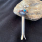 Navajo Blue Turquoise Multi-Color Naja Pendant | Sterling Silver | Authentic Native American Handmade | 01156
