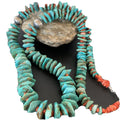 Authentic Navajo Green Turquoise & Spiny Oyster Necklace | Sterling Silver Pendant | 30" | 01852