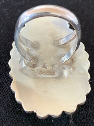 Native American Men's Navajo Blue Turquoise #8 Ring | Sterling Silver | Sz 9 | 00677