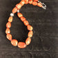 Navajo Apple Coral Sponge Bead Necklace | Sterling Silver | Authentic Native American Handmade | 22" | 8526