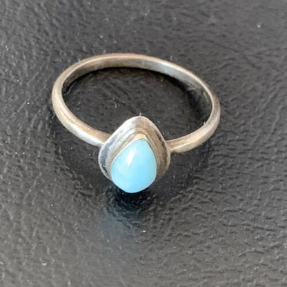 Men's Larimar Navajo Ring | Sterling Silver | Sz 8 | Authentic Native American Handmade | 13169