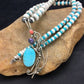 Navajo Kingman Turquoise Pendant Necklace | Authentic Native American Sterling Silver | Multi-Stone | 3043