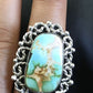 Southwestern Sterling Silver Blue Royston Turquoise Ring | Sz 8 | 10196