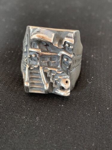 Native American Pueblo Cast Sterling Silver Ring | Sz 10 | Authentic Handmade | 13474 - Masha USA