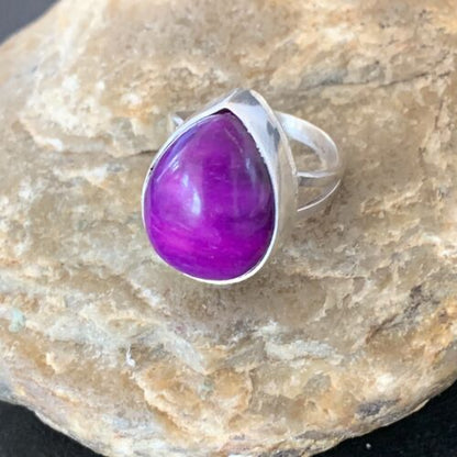 Native American Women's Navajo Purple Sugilite Ring | Sterling Silver | Sz 9 | 10863