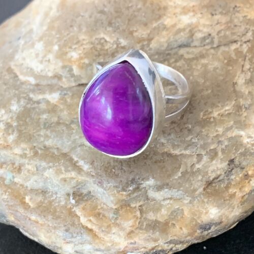 Native American Women's Navajo Purple Sugilite Ring | Sterling Silver | Sz 9 | 10863