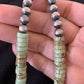 Navajo Green Turquoise Heishi Necklace Stabilized  | 8mm | 20" Sterling Silver | Southwestern Native American | 00969