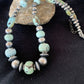 Authentic Native American Navajo Pearls Necklace | Sterling Silver Dry Creek Turquoise Beads | 21" | 1385