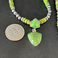 Navajo Green Turquoise Multi-Stone Pendant Necklace | Authentic Native American Sterling Silver | 22" | 14606