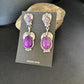 Navajo Purple Sugilite Dangle Earrings | Sterling Silver | 2" | Authentic Native American Handmade | 14404