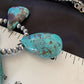 Southwestern Navajo Pearls Necklace | Sterling Silver Blue Turquoise Teardrop | 13151