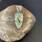 Navajo Spiny White Green Opal Inlay Pendant | Sterling Silver | Authentic Native American Handmade | 12481