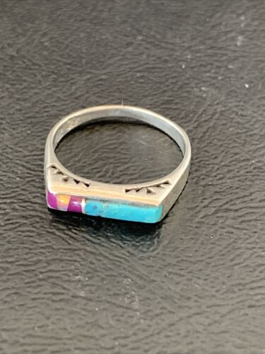 Navajo Blue Turquoise Purple Sugilite Opal Inlay Ring | Sz 6 | Authentic Native American Handmade | 11149