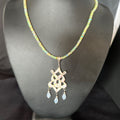 Navajo Fire Opal Pendant Necklace | Sterling Silver | 22" Chain | Authentic Native American Handmade | 14541