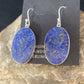 Native American Blue Lapis Lazuli Dangle Drop Earrings | Sterling Silver | 1" | 14090