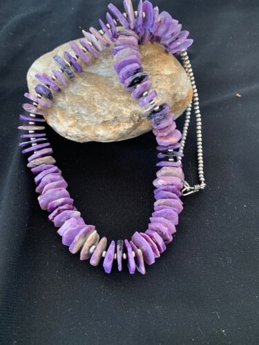 Navajo Rare Charoite Strand Necklace | Sterling Silver | Authentic Native American Handmade | 24" | 2841