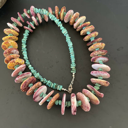 Navajo Purple Spiny Turquoise Necklace | Sterling Silver | Authentic Native American | 24" | 11306