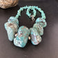 Navajo Chunky Blue Turquoise Nugget Necklace | Sterling Silver | Authentic Native American Handmade | 20" | 14418