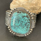 Men's Navajo Blue Spiderweb Turquoise Cuff Bracelet | Sterling Silver | Authentic Native American Handmade | 1631