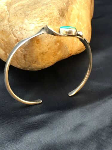 Native American Turquoise Feather Bracelet | Navajo Sterling Silver | Handmade | 8937